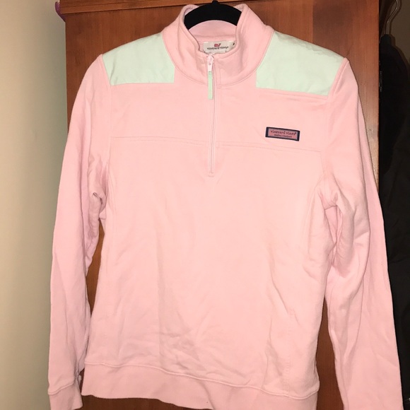 Vineyard Vines Tops - Women's Blue and Pink Vineyard Vines half zip